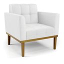 Ver imagem 6 de Kit 2 Poltronas Decorativas Karen Pés Fixo em Madeira Castanho Pu Branco G19 - Gran Belo