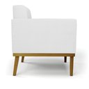 Ver mais imagens de Kit 2 Poltronas Decorativas Karen Pés Fixo em Madeira Castanho Pu Branco G19 - Gran Belo