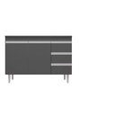 Ver imagem 3 de Balcão Gabinete Cinza Escuro Andréia 1 Metro com Tampo Ajl