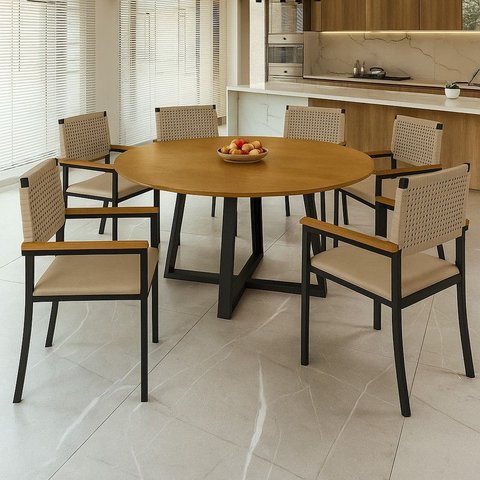 Conjunto Náutico de Área Gourmet 6 Cadeiras 1,50m - Solara