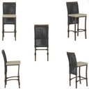 Ver imagem 5 de Mesa Bistrô e 4 Banquetas Roma Marrom Corda Estofado 7 Trama Preto