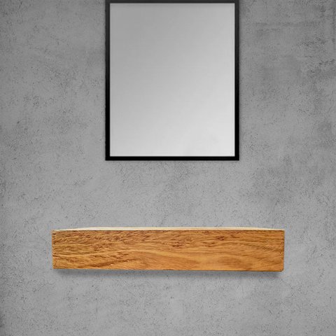 Bancada Madeira Maciça Banheiro Lavabo Estilo Industrial 70 cm X 40 cm