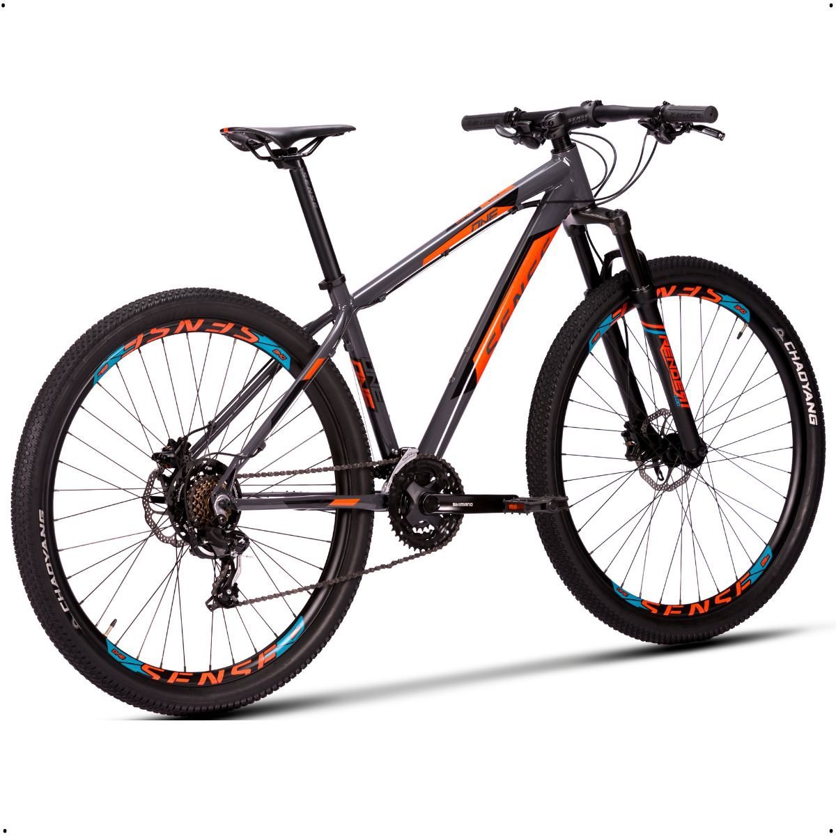 Bicicleta Mtb Sense One 2023 Freio Hidráulico 3x7v Shimano:Cinza/Laranja/17 - 2