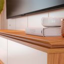 Ver imagem 6 de Home Suspenso Soge para Tv até 75 Fita Led Portas Deslizantes Mdp/mdf 217cm Off White/freijó G73 - G