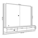 Ver imagem 4 de Home Suspenso Soge para Tv até 75 Fita Led Portas Deslizantes Mdp/mdf 217cm Off White/freijó G73 - G