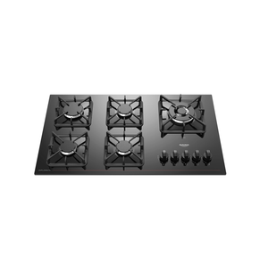 Cooktop a Gás 5 Bocas Preto com Mesa de Vidro e Tripla Chama Dako Diplomata Bivolt