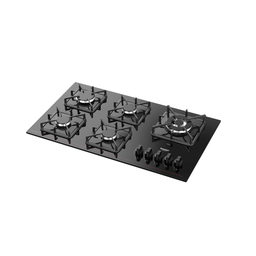 Cooktop a Gás 5 Bocas Preto com Mesa de Vidro e Tripla Chama Dako Diplomata Bivolt - 2