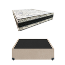 Ver imagem 1 de Cama Base Box Casal Super Confort Suede Bege + Colchão Casal Super Confort D33 24x138x188