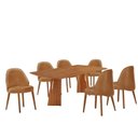 Ver imagem 2 de Conjunto de Mesa de Jantar Bia Tampo Laminado com 6 Cadeiras Marrom/Caramelo/Cinamomo