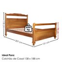Ver imagem 3 de Cama Casal Madeira Macica 151 cm Glesa Pes Torneados Mogno Mell Nath