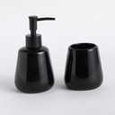 Ver imagem 1 de Kit Banheiro De Cerâmica Primor Preto 2 Peças - Jolitex