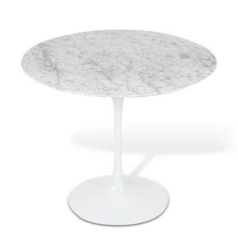 Mesa de Jantar Tulipa Saarinen Redonda 120cm Mármore Carrara - Branco
