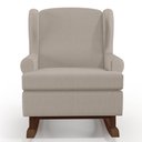 Ver imagem 6 de Kit 02 Poltronas De Amamentação Com Balanço Malu Base De Madeira P02 Linho Bege - Lyam Decor