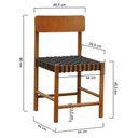 Ver imagem 2 de Kit 2 Cadeiras Amber Madeira Maciça - Amêndoa Trançado Corda na Cor Preta