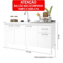Ver imagem 4 de Balcão de Cozinha para Pia de 160cm Sem Tampo Suiça Fidelitá Com 4 Portas 1 Gaveta