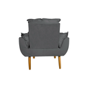 Ver imagem 2 de Poltrona Decorativa Opala Amamentação Escritório Sala Recepção Veludo Cinza Escuro - Montanaris Deco