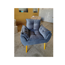 Ver imagem 3 de Poltrona Decorativa Opala Amamentação Escritório Sala Recepção Veludo Cinza Escuro - Montanaris Deco