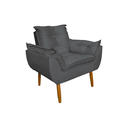 Ver imagem 1 de Poltrona Decorativa Opala Amamentação Escritório Sala Recepção Veludo Cinza Escuro - Montanaris Deco