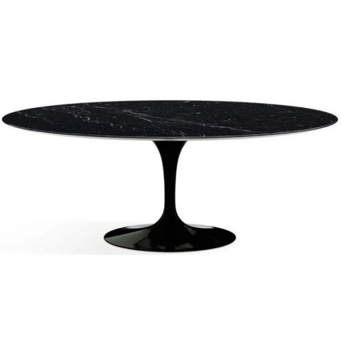 Mesa de Jantar Saarinen Oval 137x90cm Mármore Nero - Preto