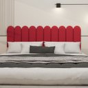 Ver imagem 5 de Cabeceira King Size Design Nuvem 45cm 10 Placas em Suede:vermelho
