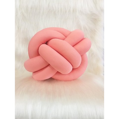 Almofada Decorativa Nó Escandinavo para Sofá e Sala Salmão