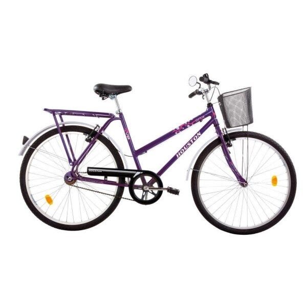 Bicicleta Houston Onix Vb Freio V-Brake Violeta Aro-26 C/Cesta Violeta - 1