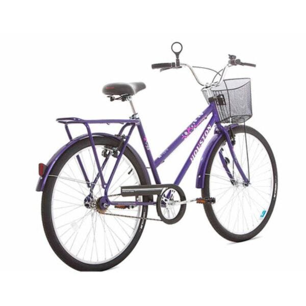 Bicicleta Houston Onix Vb Freio V-Brake Violeta Aro-26 C/Cesta Violeta - 2