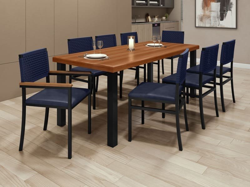 Conjunto Mesa e 8 Cadeiras para Área Externa - Madri - Paonanda Decor