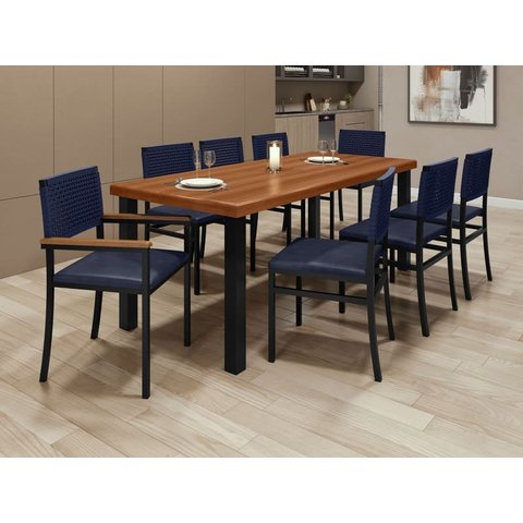 Conjunto Mesa e 8 Cadeiras para Área Externa - Madri - Paonanda Decor