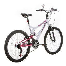 Bicicleta Houston Vivid Aro-26 Freio V-brake 21 Marchas Branco/rosa Pink - 3 Bicicleta Houston Vivid Aro-26 Freio V-brake 21 Marchas Branco/rosa Pink - 3