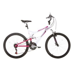 Bicicleta Houston Vivid Aro-26 Freio V-brake 21 Marchas Branco/rosa Pink - 1 Bicicleta Houston Vivid Aro-26 Freio V-brake 21 Marchas Branco/rosa Pink - 1