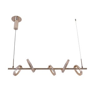 Pendente Led Metal Alumínio Dourado 26w Luz Amarela