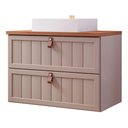 Ver imagem 1 de Gabinete para Banheiro 80cm 100% Mdf 1 Gaveta 1 Porta Basculante Sense Mgm Móveis Cappuccino/freijo