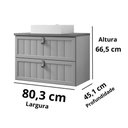 Ver imagem 3 de Gabinete para Banheiro 80cm 100% Mdf 1 Gaveta 1 Porta Basculante Sense Mgm Móveis Cappuccino/freijo