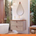 Ver imagem 5 de Gabinete para Banheiro 80cm 100% Mdf 1 Gaveta 1 Porta Basculante Sense Mgm Móveis Cappuccino/freijo