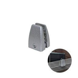 Suporte para fixa Divisorias Piso e Parede na Cor Prata 2 Peças - 1