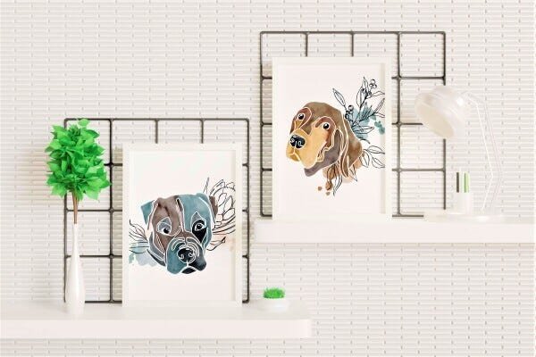 Kit 02 Quadros Decorativos Animais Dog 60 x 40 - 2