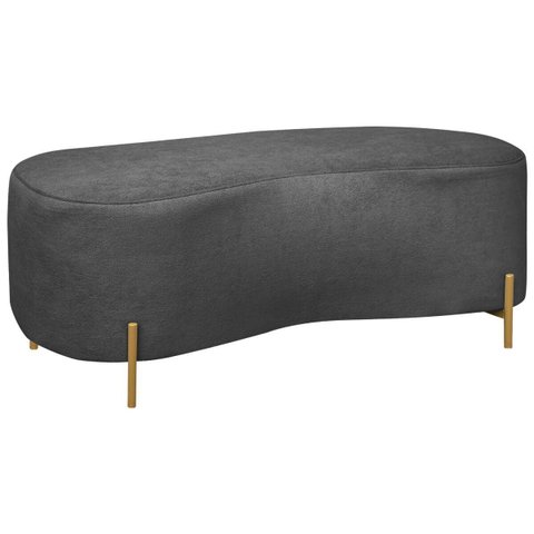 Puff Recamier Orgânico Maitê 1mt Quarto Loja Bouclê Cinza Grafite