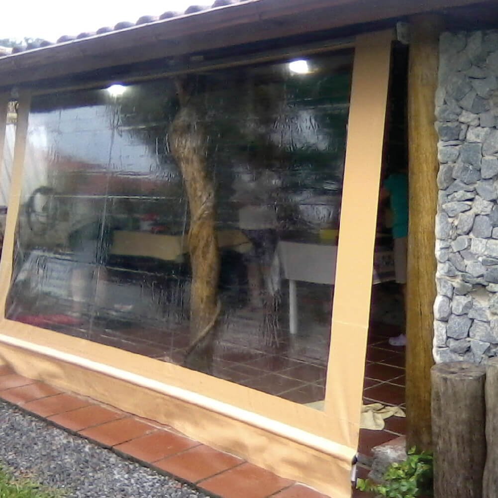 Toldo Cortina Ocre c/ visor - 2,00m x 2,70m - kit completo - 2
