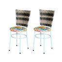 Ver imagem 1 de 2 Cadeiras Branca para Cozinha Hawai Cappuccino Premium Assento Floral Cor:happy Hour