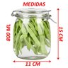 Pote Frasco Recipiente Hermético de Vidro com Tampa de 800ml - 6