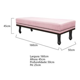 Kit Cabeceira e Calçadeira Queen Orlando P02 160 cm para cama Box Suede - Doce Sonho Móveis KIT CABE - 5