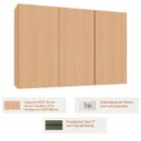 Ver imagem 2 de Armário Aéreo para Cozinha 100% MDF 120 cm 3 Portas Lótus Carvalho