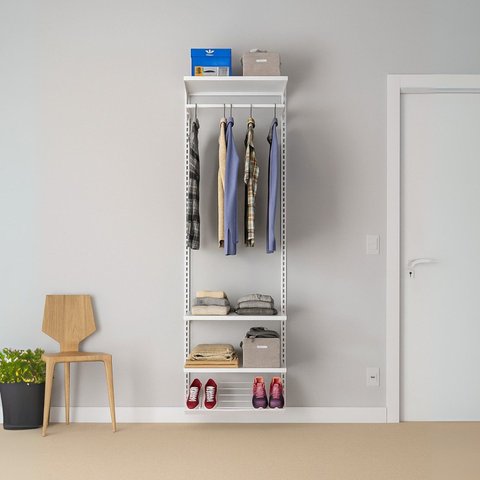 Closet Aberto Modular para Solteiro 65cm Legacy 10 Branco