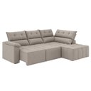 Ver imagem 1 de Sofá de Canto Retrátil e Reclinável 4 Lugares Santorini Veludo Luizzi Cappuccino