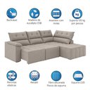 Ver imagem 4 de Sofá de Canto Retrátil e Reclinável 4 Lugares Santorini Veludo Luizzi Cappuccino