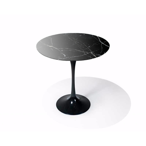 Mesa Saarinen Lateral - Nero Marquina 50cm de Diâmetro