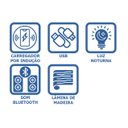 Ver mais imagens de Mesa de Cabeceira Inteligente - Ct-21 - com Carregador por Indução, Som Bluetooth e Luz Noturna Mmj-