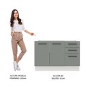 Ver imagem 6 de Balcão de Pia Cozinha 2 Portas e 3 Gavetas Branco/Cinza Agata Madesa