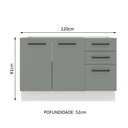 Ver imagem 3 de Balcão de Pia Cozinha 2 Portas e 3 Gavetas Branco/Cinza Agata Madesa